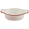 Decorative hand painted red color baking pan cute stoneware bakeware for restaurant