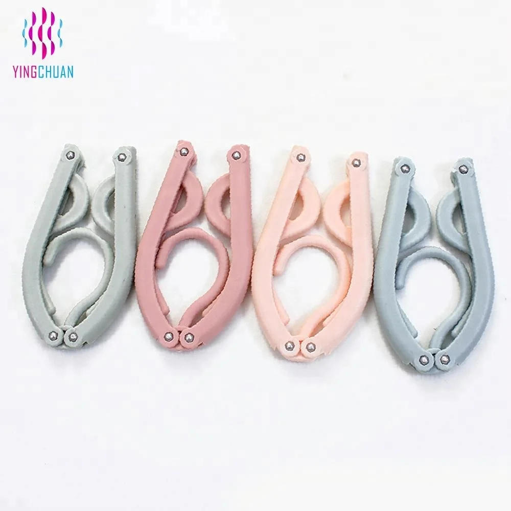 

OEM portable travel folding plastic cloth hanger, Colofull