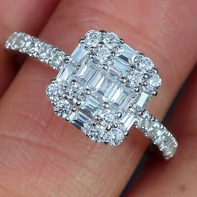 

Jewelry Princess Cut 3.4 CT White Zircon Silver Color Engagement Rings Wedding Heart Rings Girls Party Rings Gifts