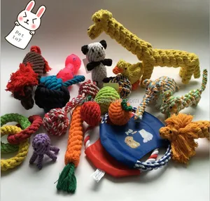 Image of Bite resistant cotton rope toy Puppy Dog Custom hand woven cotton rope toy animal dog toy supply