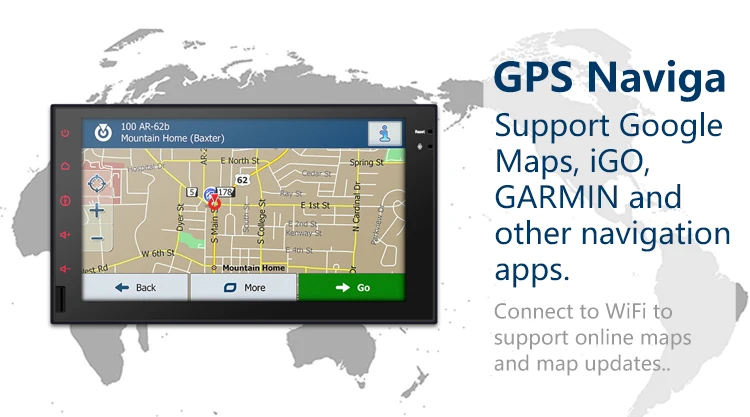 In-Dash 7" Android Car Video player gps navigation with SD/USB socket