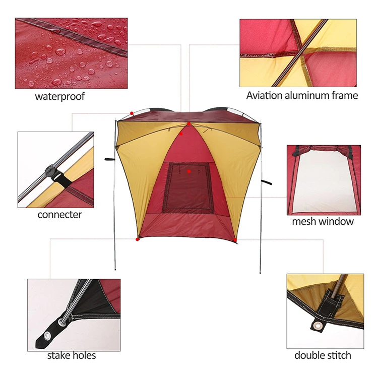 Waterproof Teardrop Trailer Awning Portable Car SUV Awning Tent Sun Shelter Canopy for Camping 4 Persons