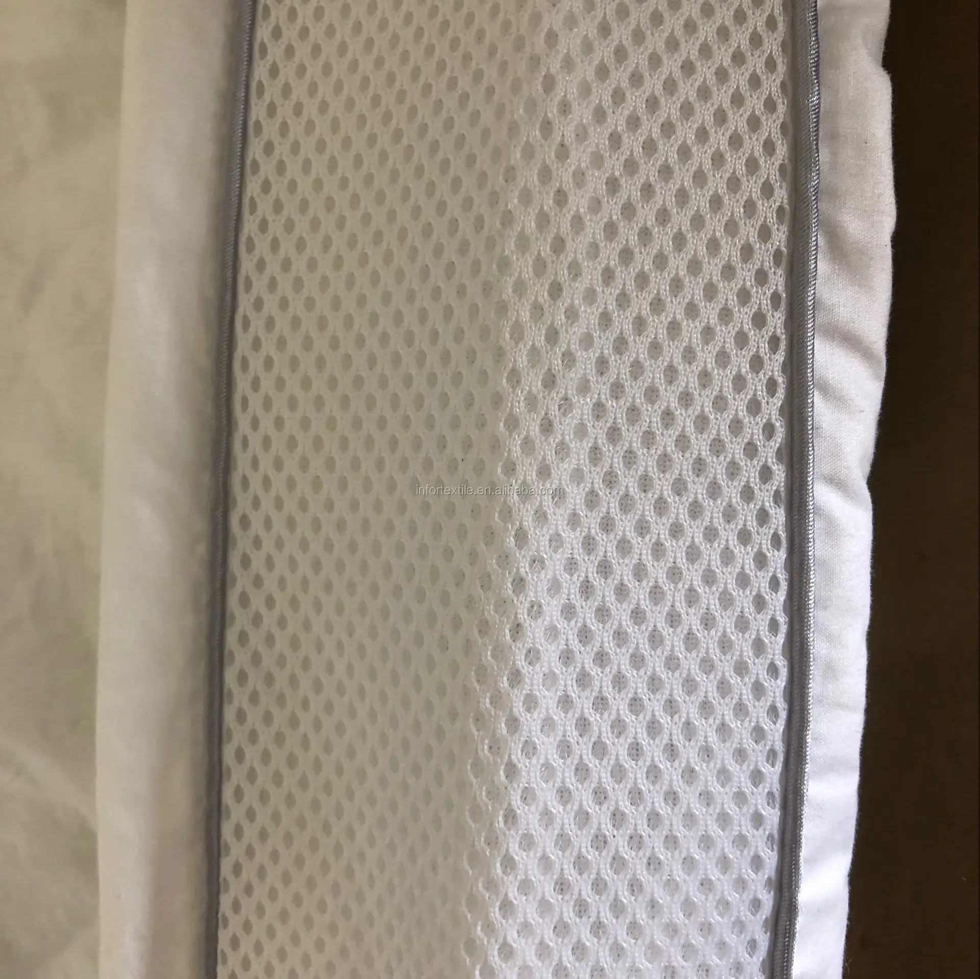 233TC  DOWN PROOF  100%COTTON   white color pillow shell with  piping AND HEIGHT  OR  3D MESH