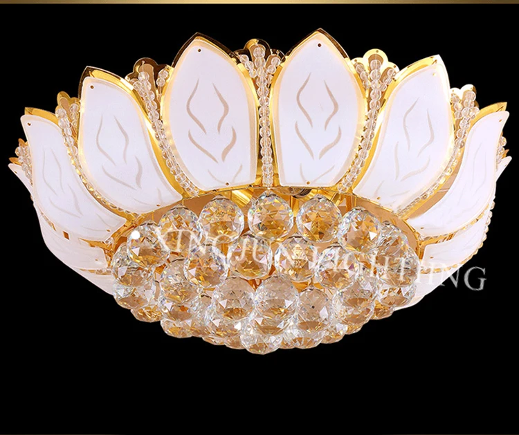 XingJun Crystal LED Chips dubai large night club invisible blade ceiling fan light