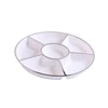GUANHONG White Round with Silver Rim Design Ceramic Serving Candy Fruit Platter Dinnerware