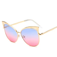 

Wholesale fashion 2018 popular women metal cat eye designs sunglasses sun glasses