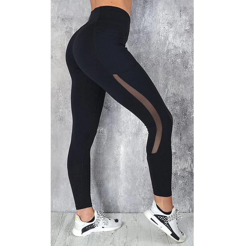 

Newest Custom Breathable Women High Elastic Tights Quick Dry Sports Solid Color Leggings Pocket, N/a