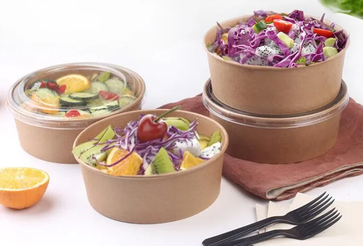 1000ml Kraft Paper Food Container With Lid Buy Paper Food Container