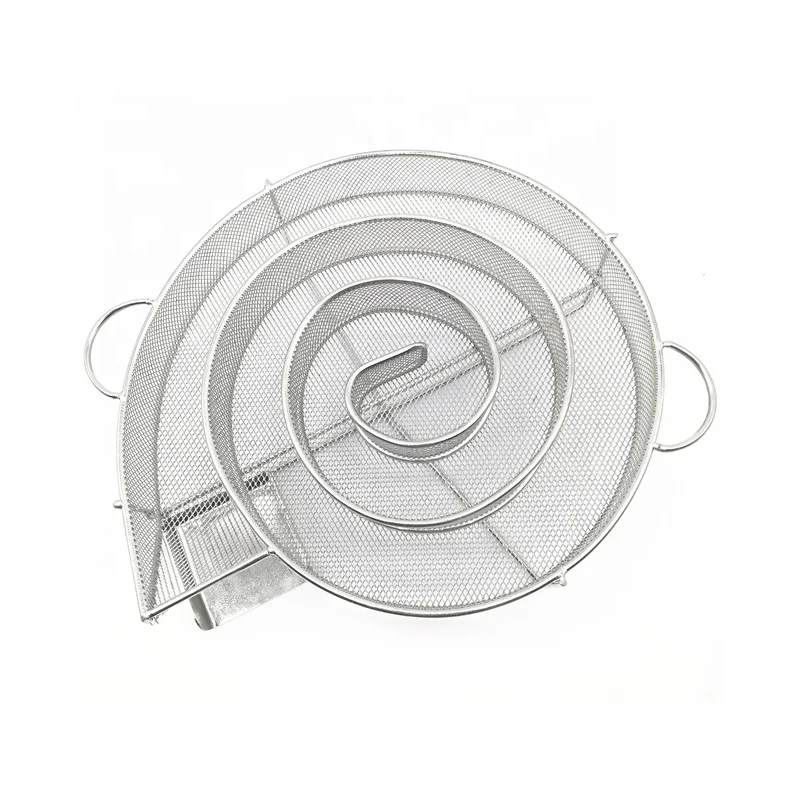 

BBQ smoke basket round square smoked barbecue net smoke generator, Silver color