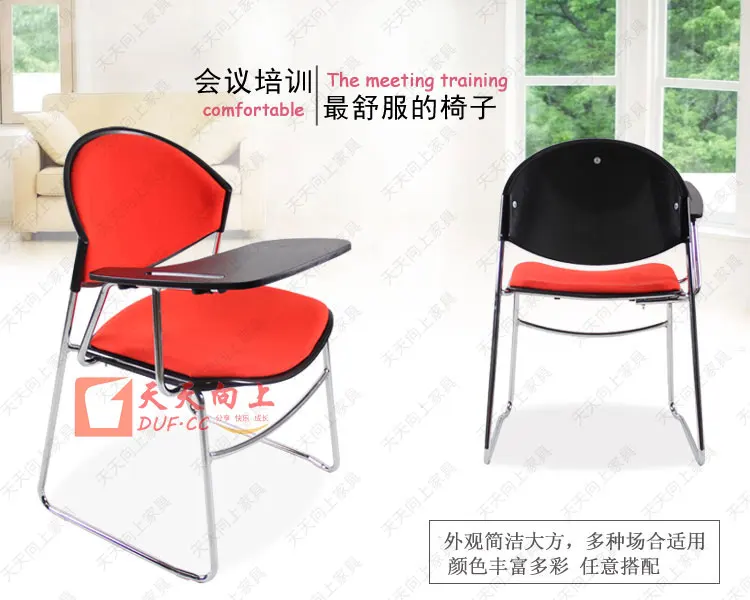 Fixed School Tablet Chair Institutional Upholstered Chair Conference Chair with Wire Bookrack