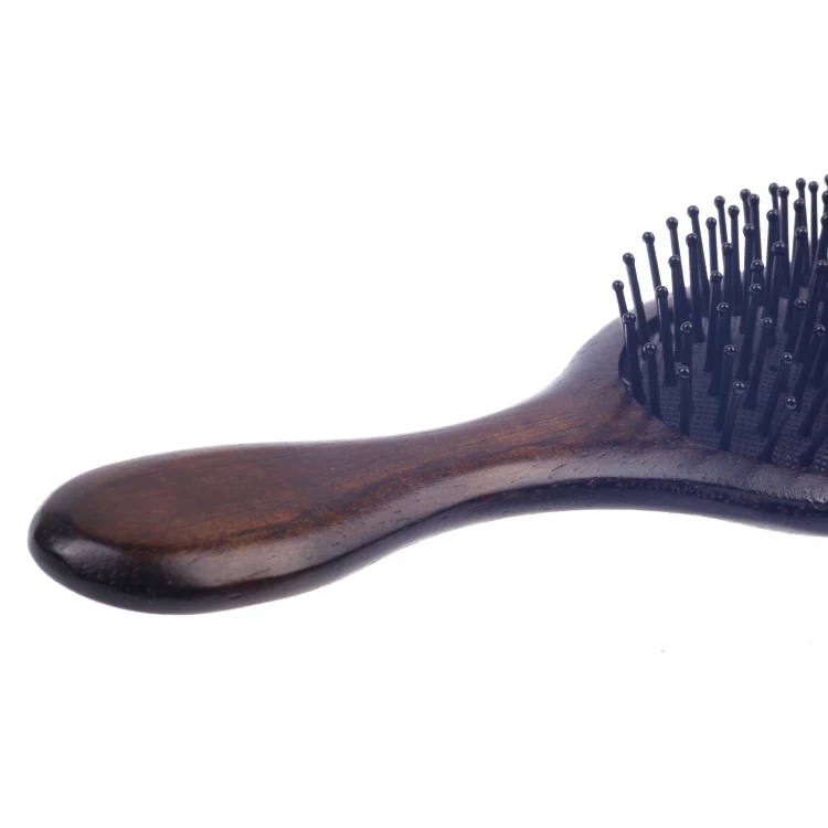 EUREKA 9265-DBR Engraved Wooden Hair Brush Rubber Wood Hair Brush Massage Classical Style Hair Brush