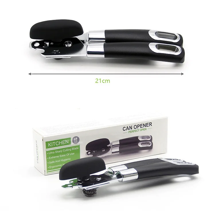 online2019  New Design 304 Stainless Steel Can Opener Manual Can   Opener Smooth Edge Can Openers  Beer Bottle Opener Canning