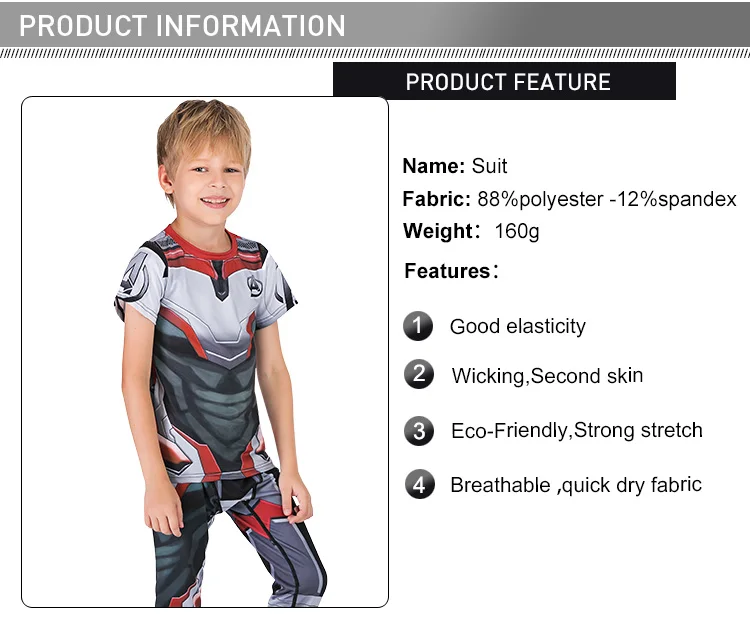 Kids superhero costume custom t shirt marvel t shirts superhero sports suit kids