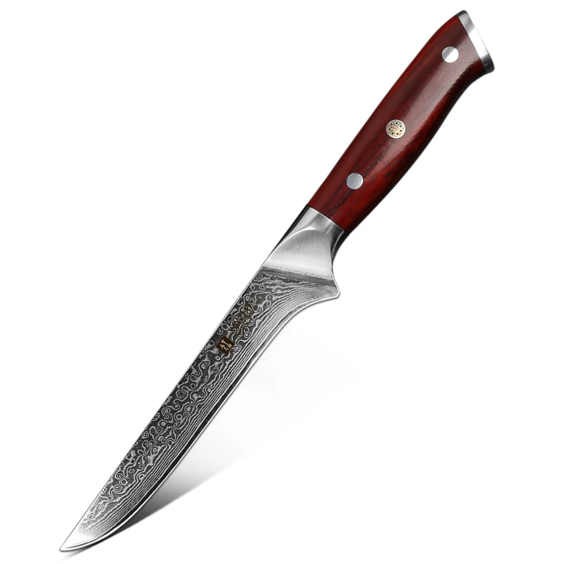 

XINZUO 6 inch professional craftsman rosewood handle 10Cr core Damascus steel kitchen fillet boning Knife with Gift Box