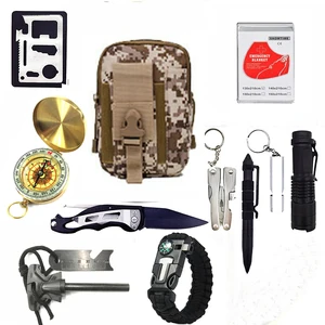 Gxtian Waterproof Waist Pouch Kit Outdoor Emergency Survival Bag 11 in 1 First Aid Kit