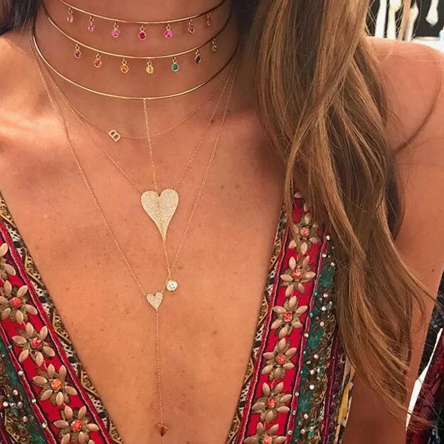 

2021 rainbow coloured Necklace lady fashion trend