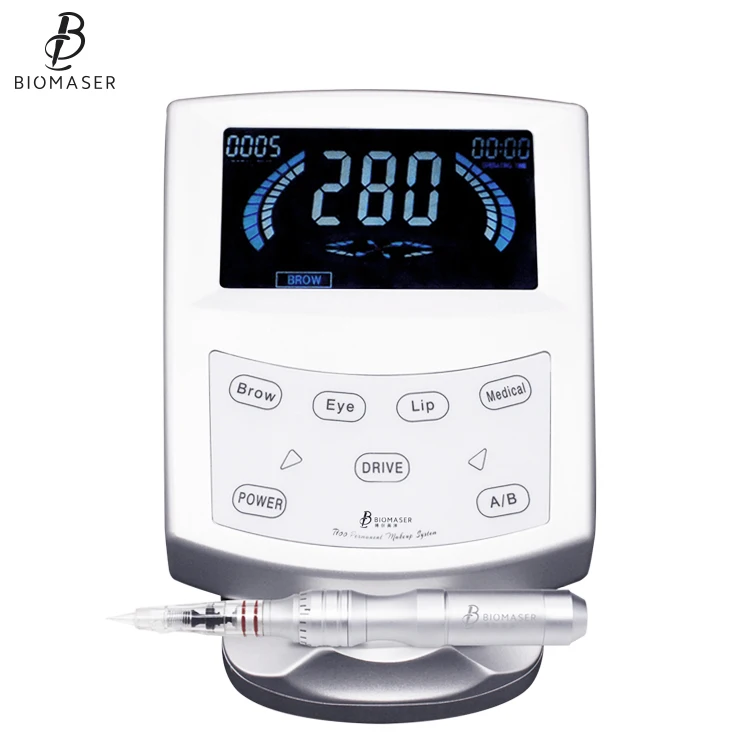 

swiss tattoo machine motor permanent make up machine digital with high quality digital control panel, Silver
