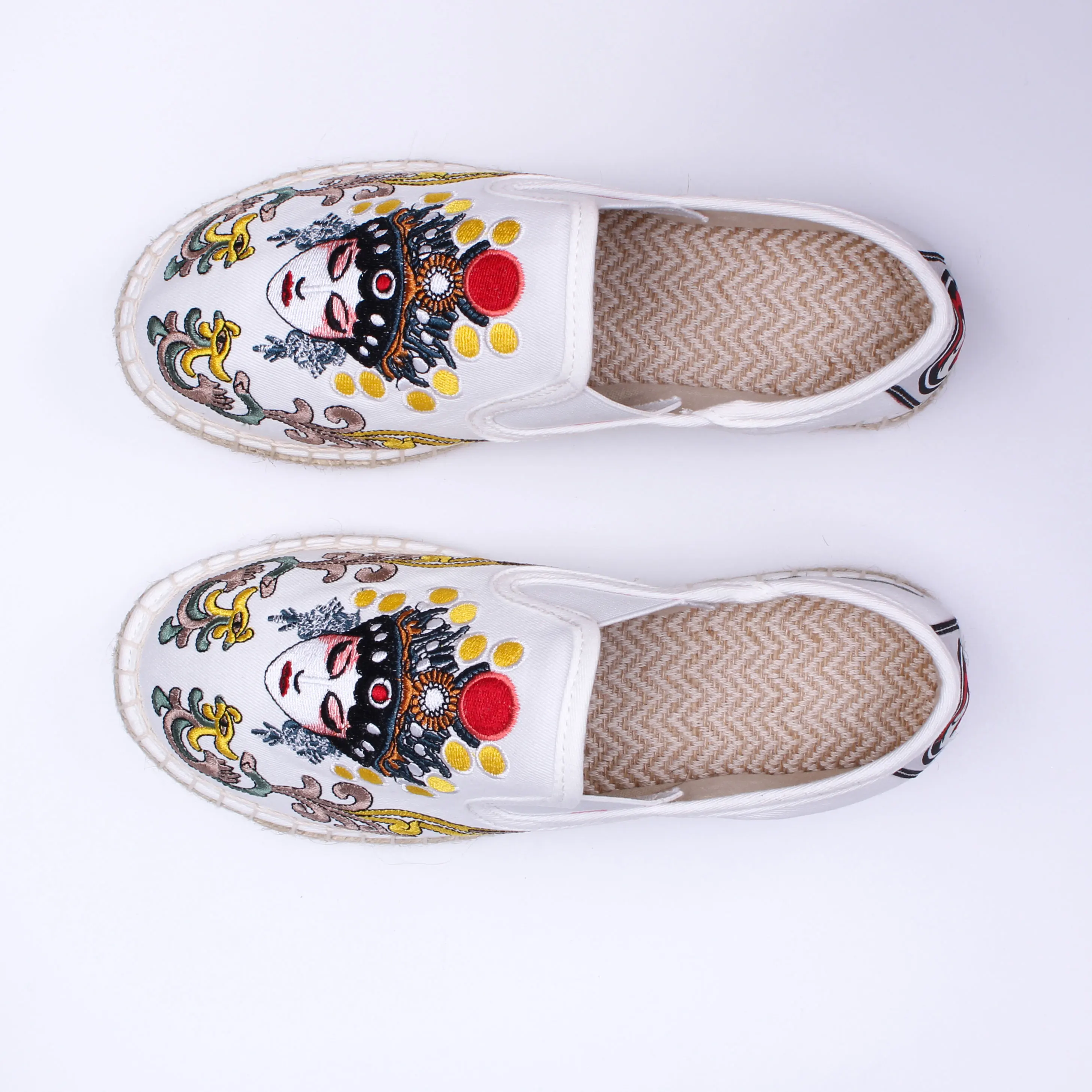 embroidered canvas shoes