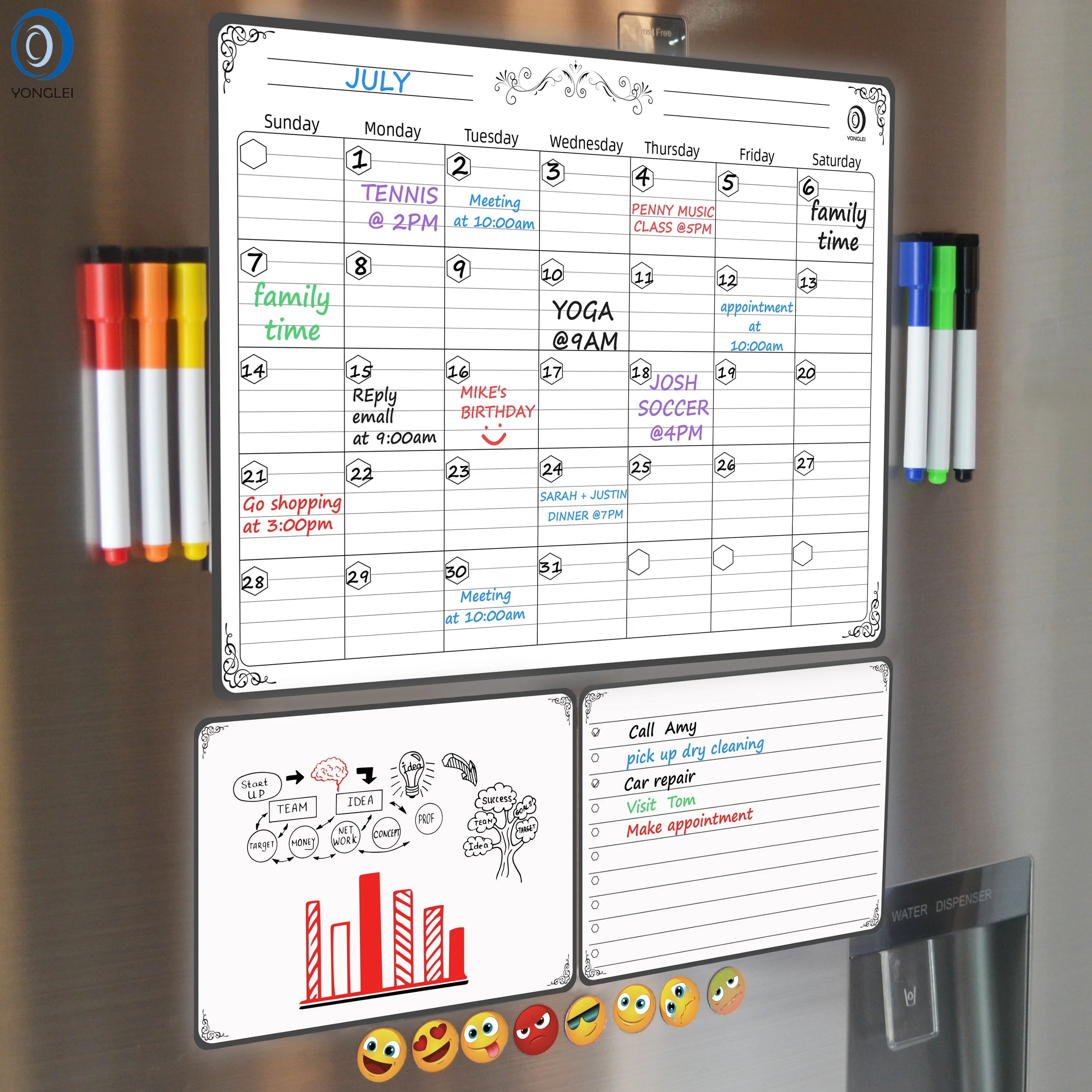 
9.3P-5 Nanotechnology magnetic dry erase planner magnetic monthly calendar whiteboard monthly 