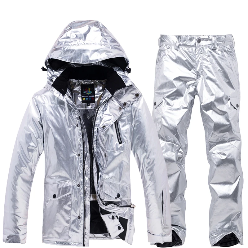 Ski&Snow Sportswear and Brilliance Silver Ski suit for Women with Hoodie