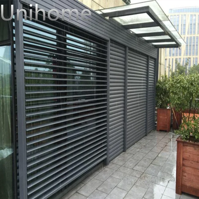 

Windproof Automatic Outdoor Retractable vertical outdoor aluminium blind