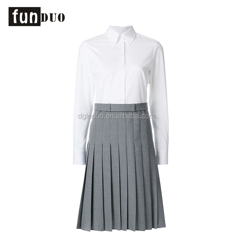 High School Uniform Designs For Girls Formal Long Sleeves With Skirts