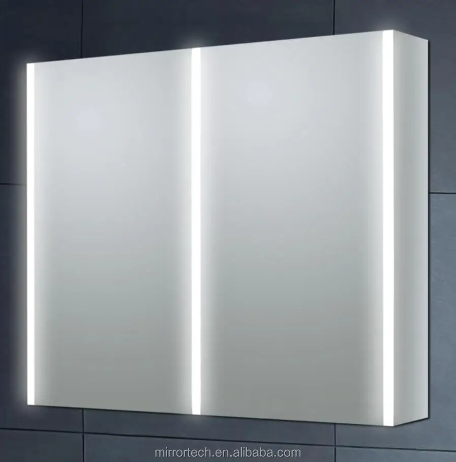 Newest factory direct sale high quality double door bathroom mirror cabinets