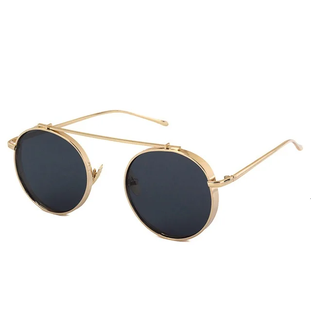 

cheap stock Fashion 2022 Hot Selling Women Men CE uv400 round steampunk sunglasses retro