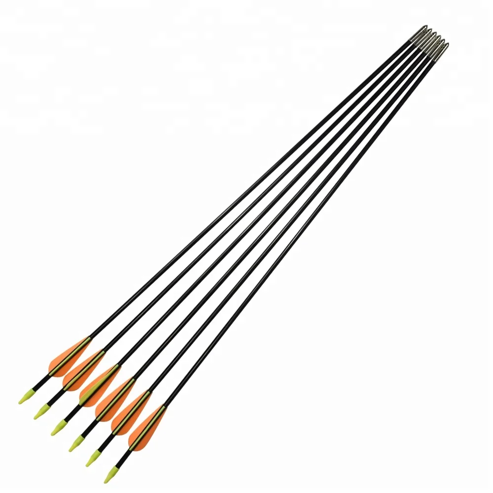 

Orange Color Plastic Vanes Nock Recurve Bows Glassfiber Archery Fiberglass Arrow, Black