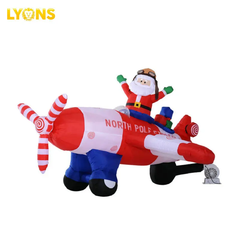 Inflatable Christmas Santa Claus Flying Airplane Inflatable Old