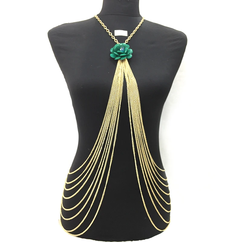 

Gold Belly Chain Jewelry Body Chain Necklace Bikini Chain Jewelry Making Supplier YMBD1-94, Gold & silver