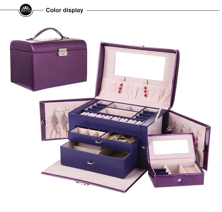 Wholesale Luxury Pu Leather Jewelry Box Travel Jewelry Case With Lock Buy Jewelry Case,Travel
