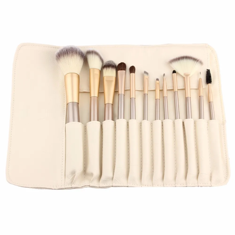 

Soft Synthetic Hair Makeup Brushes Set Brush Kits+Leather Bag Professional Makeup Brush Face Base Pincel Maquiagem