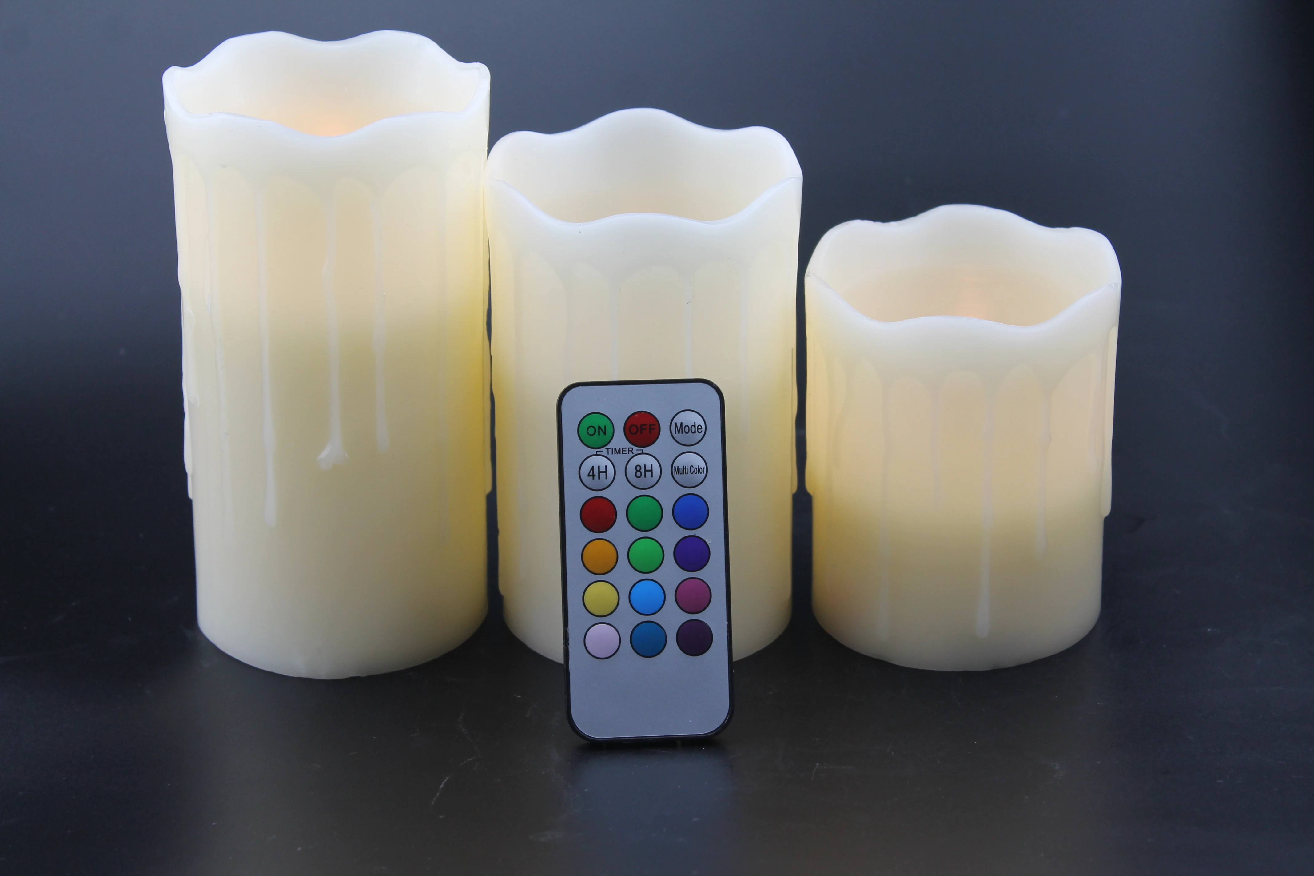 Fanna Velas LED Efecto Llama Paquete de 3-LED Abedul Diseño Velas a Pilas con Mando a Distancia 