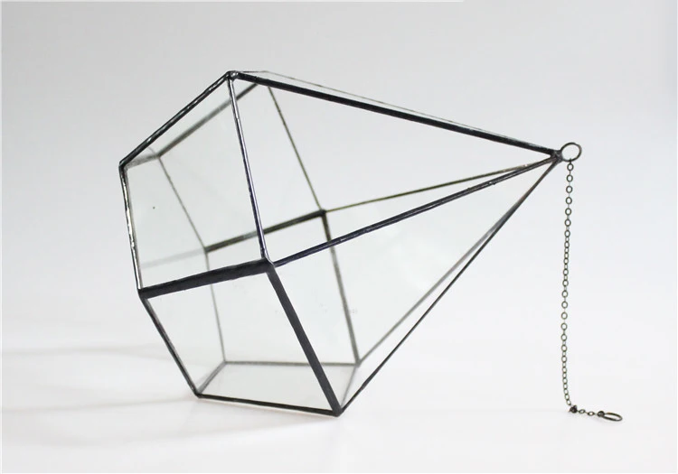 si 钻孔短几何玻璃花盆景观 heagonal 三空心玻璃温室