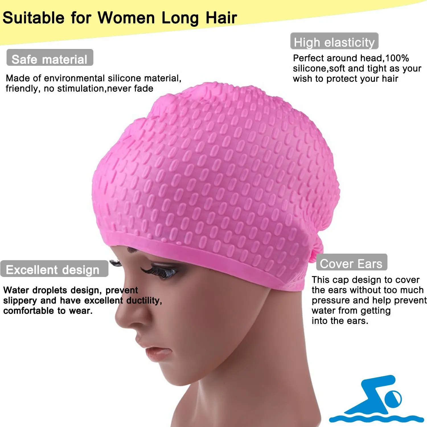 Silicone swim cap-8