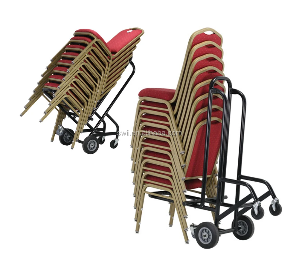 Hotel Metal Foldable Delivery Chair Trolley/ Banquet Stacking Chair