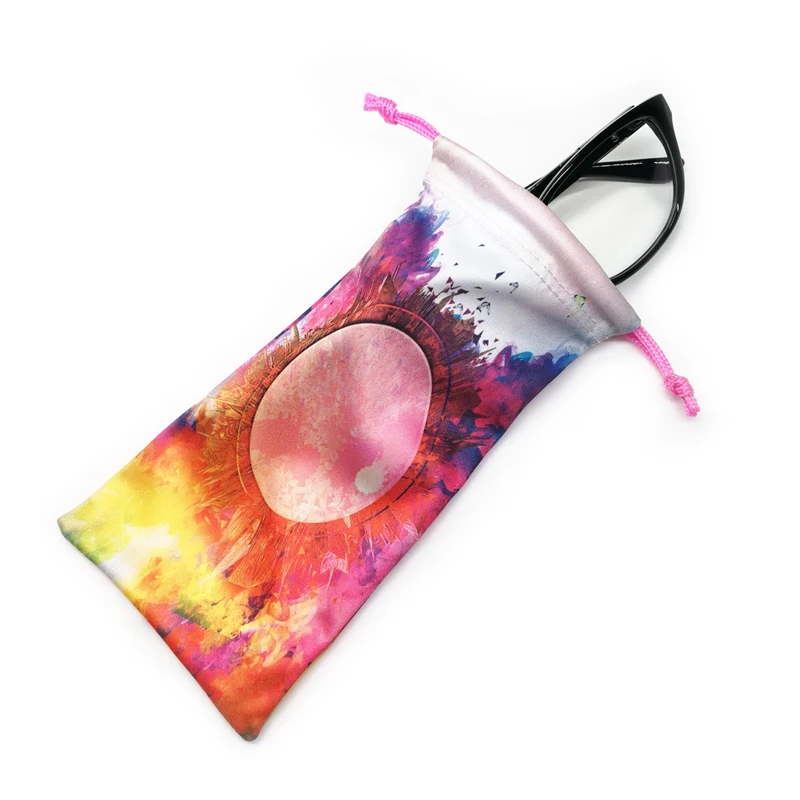 

Custom heat transfer printed microfiber sunglasses glasses pouch bag with logo