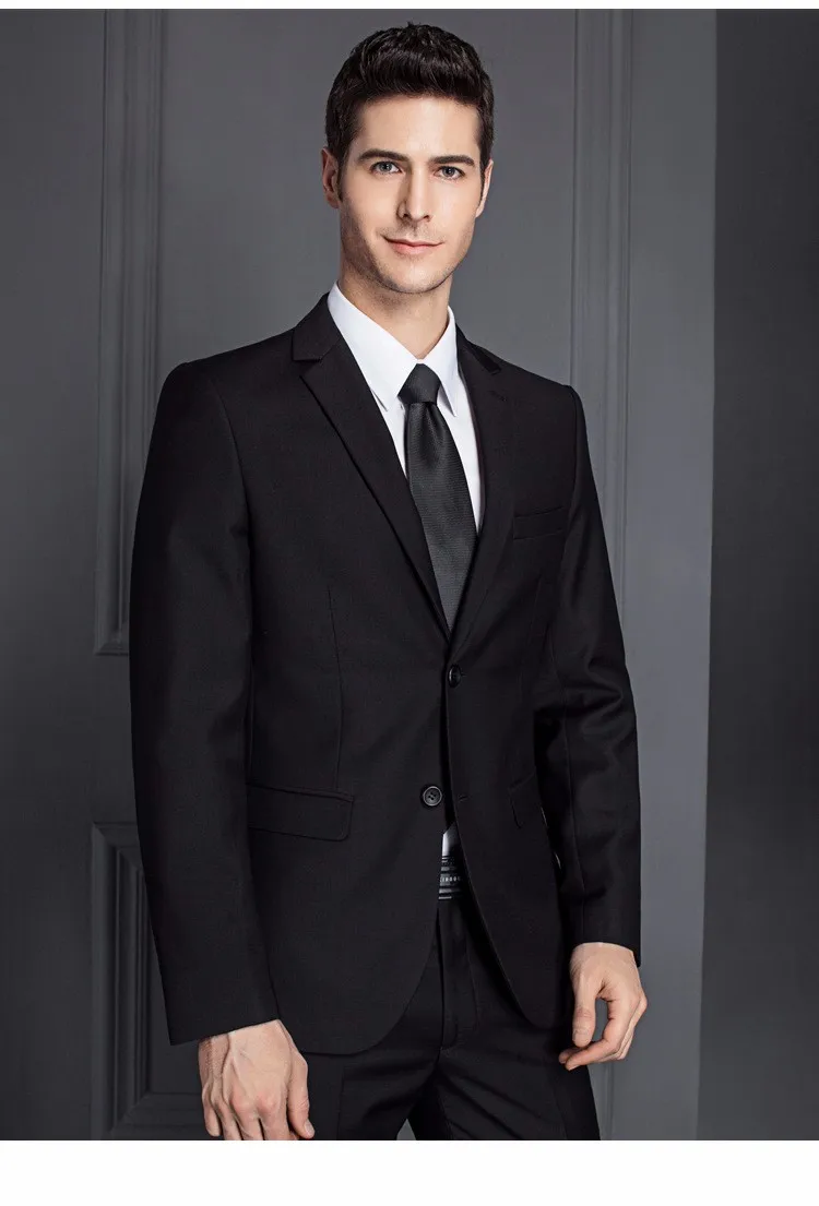 Serge Groom Wedding Formal Black Latest Design Coat Pant Men Suit - Buy ...