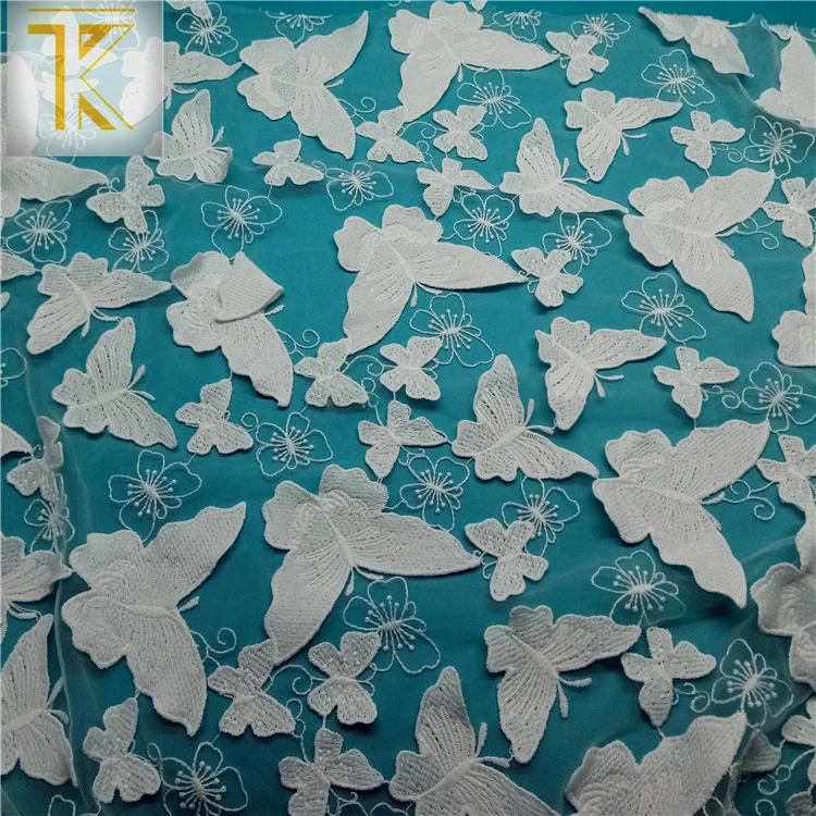 
China manufacture professional embroidery lace fabric 3d and handwork embroidery designs with net fabric 