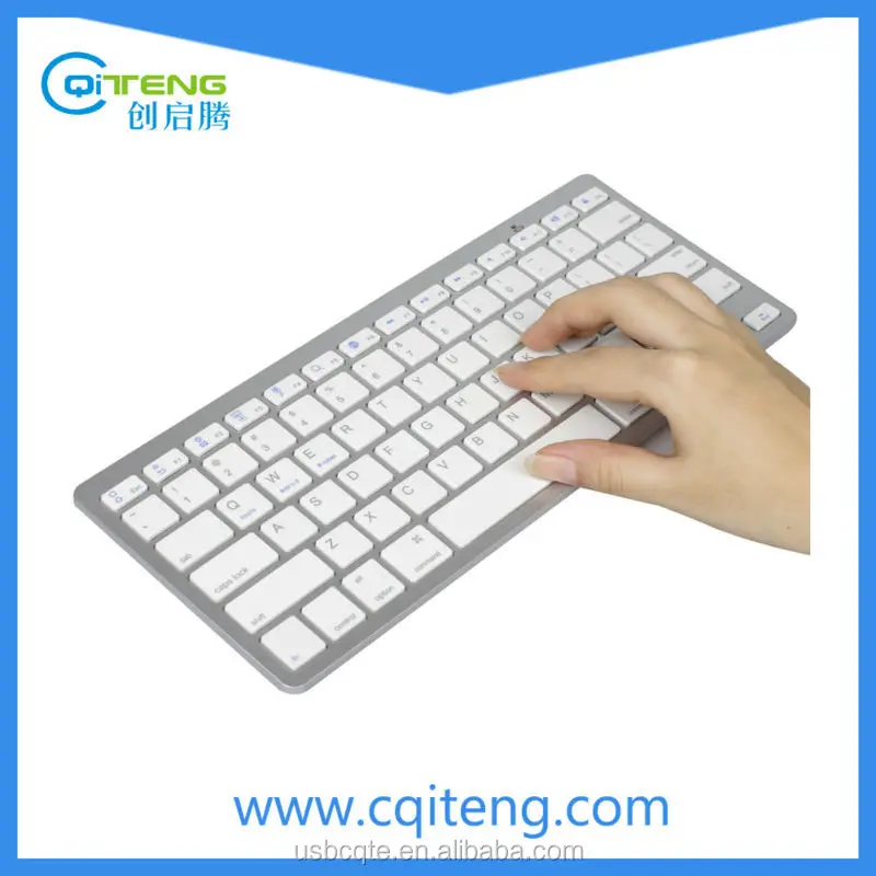 Silver Slim Wireless Bluetooth Keyboard For iPad or Android