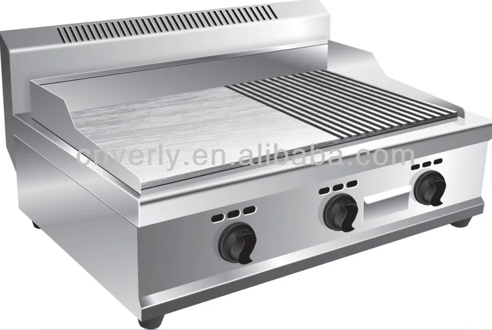 Ce Half Griddle And Half Grill Electric Commercial Table Electric