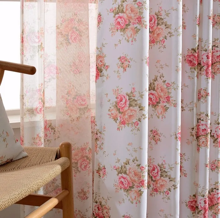 2017 Latest Design Floral Printed Classic Curtains For Living Rooom