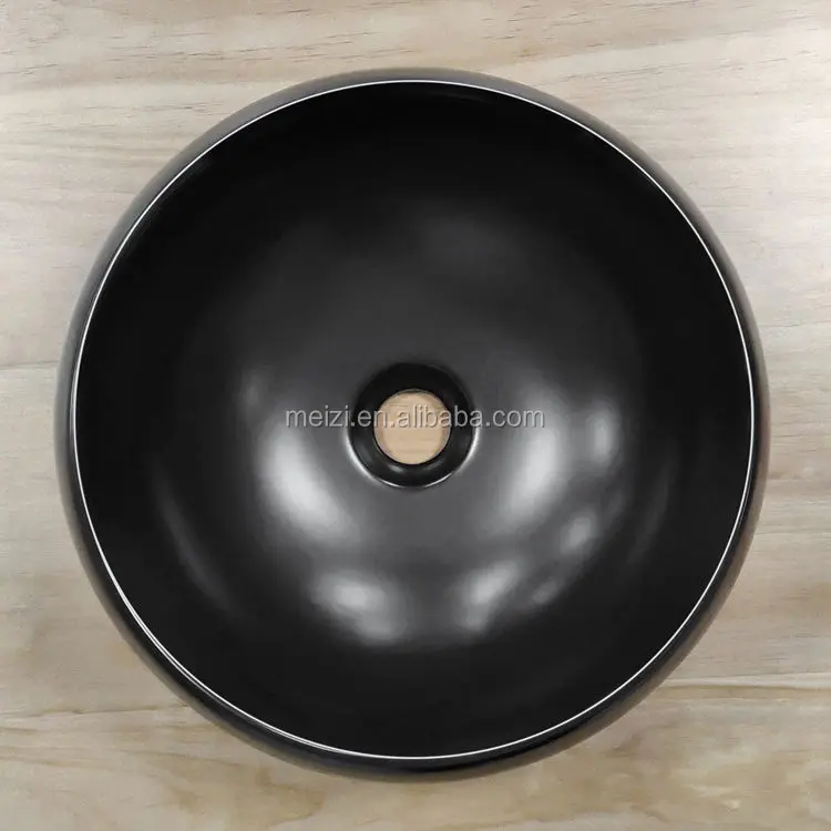 New cheap wholesale china factory fashion design black color matte gloss bathroom face basin