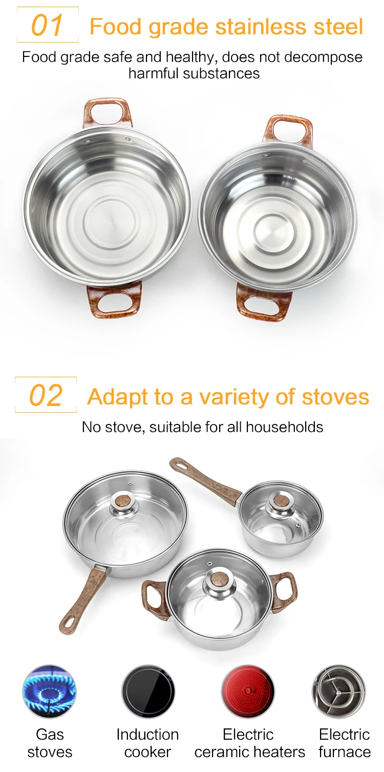 Cheap 6 Pcs Stainless Steel Cookware Set For Africa/south American