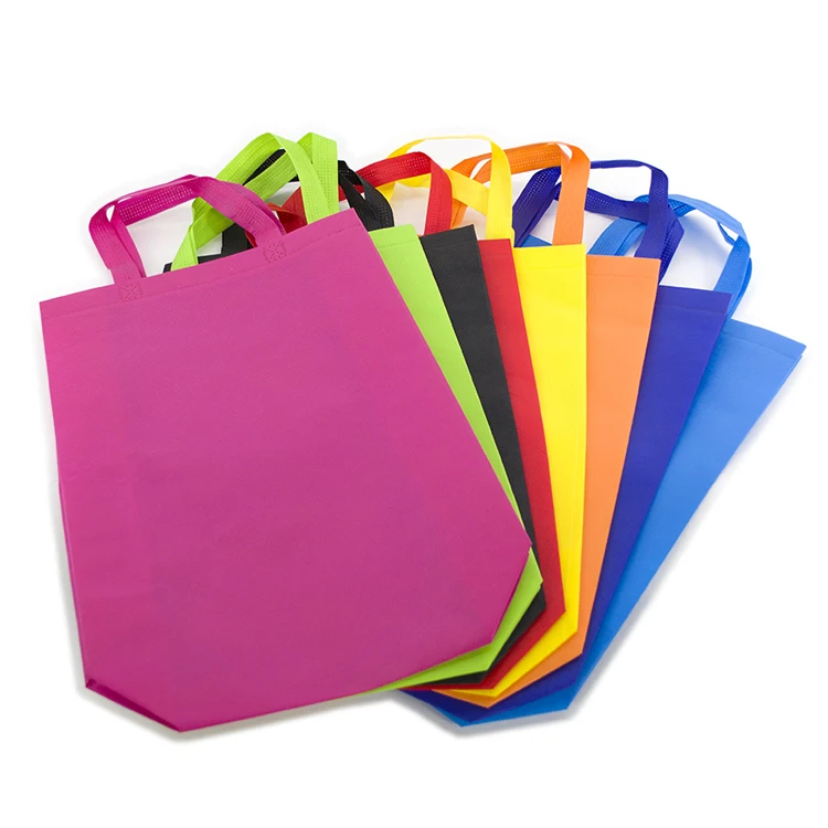 

Foldable Eco Custom Tote Bags with logo in stock Non Woven Ultrasonic Shopping Bag, 8 color