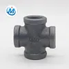 Malleable iron gas connection 90 degree beaded end black surface crosses