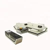 Hight Quality Modern Style Corner Sectional Cream Soft line Importers Thick Italian Top Grain Leather Sofa