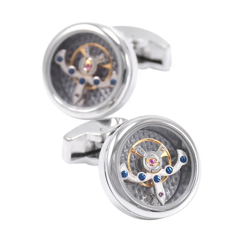 

SAVOYSHI 4 colors Tourbillon Cufflinks for Mens Functional Mechanical Watch Cuff links Brand