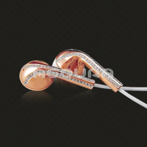 

Rose gold plating crystal earphones for IPhone